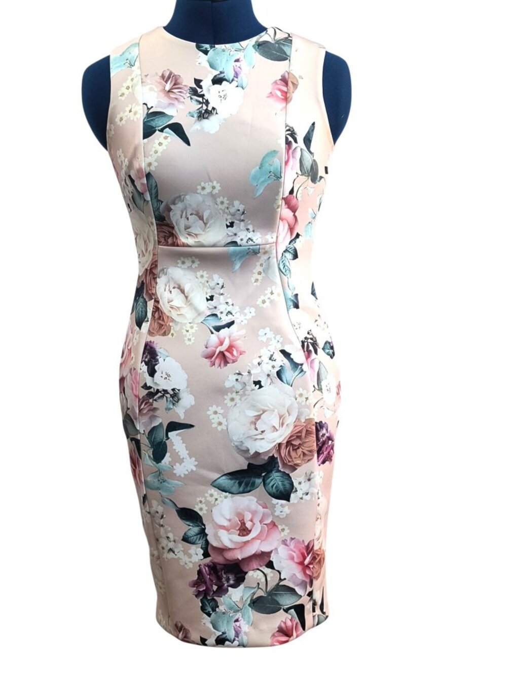 Calvin Klein Women's Pink Floral Sleeveless Scuba Sheath Pencil Dress 2P